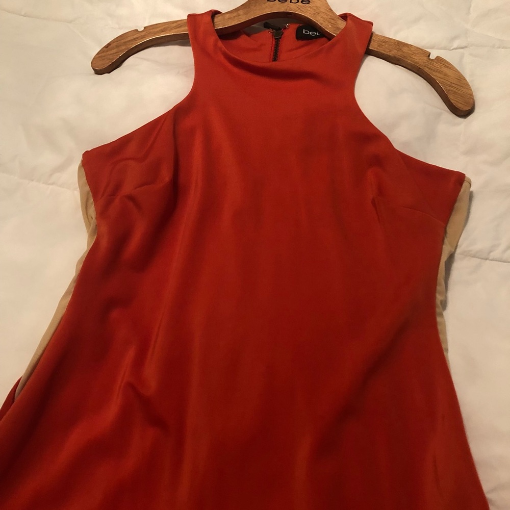 Bebe Orange Mesh Side Insert Dress 💋Re-Posh 💋 - Picture 2 of 8